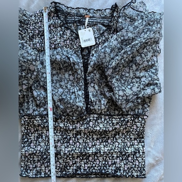 𝅺free People Beatrice Ruffle Blouse Top ,L - Picture 5 of 6